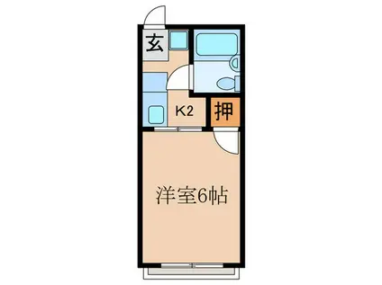 シティハイム藤井(1K/2階)の間取り写真