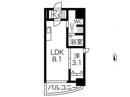 ラシーヌ日本橋(1LDK/12階)の間取り写真