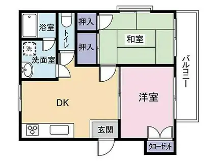 メゾンネモト(2DK/3階)の間取り写真