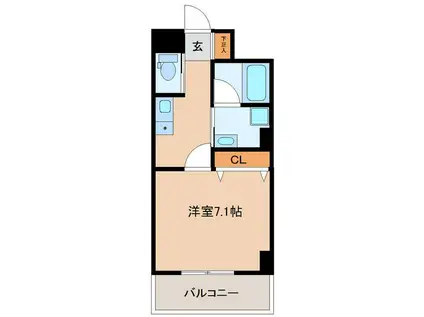 LUNA長町駅前(1K/3階)の間取り写真