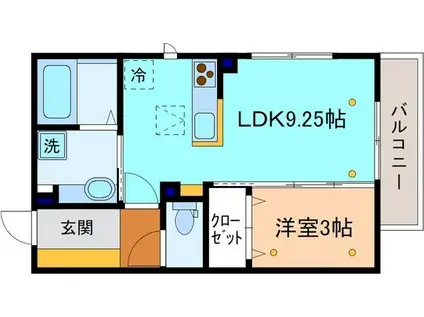 セジュール モカ(1LDK/1階)の間取り写真