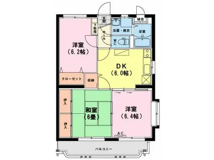 ユーミーいちまるI(3DK/3階)の間取り写真