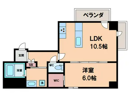LA CASA 石ケ辻(1LDK/3階)の間取り写真