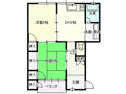 ハイツパークタウン(2DK/2階)の間取り写真