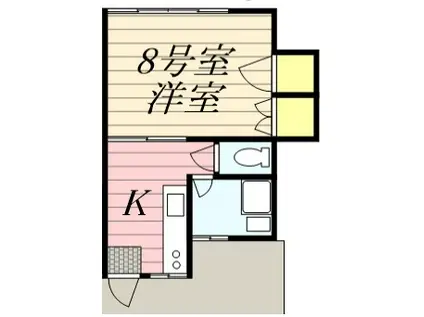 サンシャインハッピー(1K/2階)の間取り写真