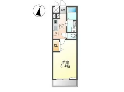 ペガサスII(1K/1階)の間取り写真