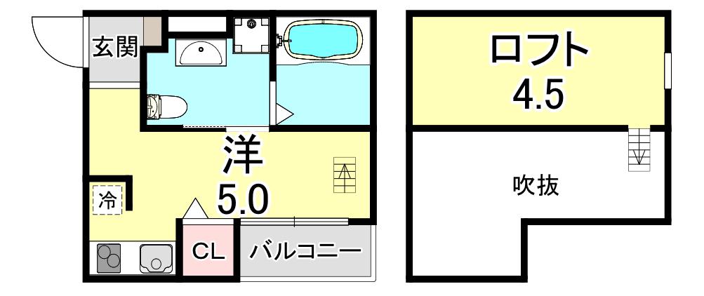 ANGE 神戸(ワンルーム/1階)の間取り写真