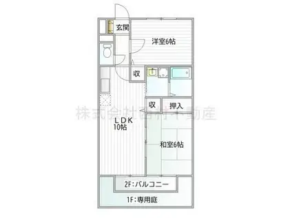パステルコート新宮(2LDK/2階)の間取り写真