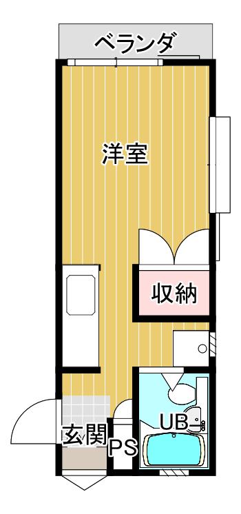 モンパレス安中第3-3号棟(ワンルーム/2階)の間取り写真
