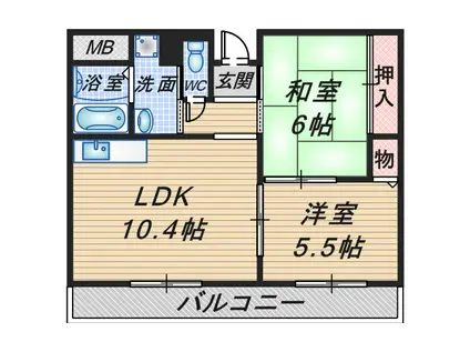 21世紀ペガサスIII(2LDK/4階)の間取り写真