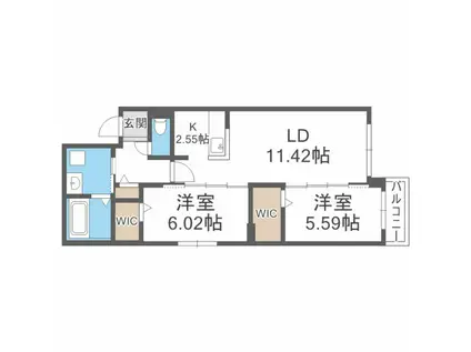 GATO ASSORTI ガトーアソルティ(2LDK/2階)の間取り写真