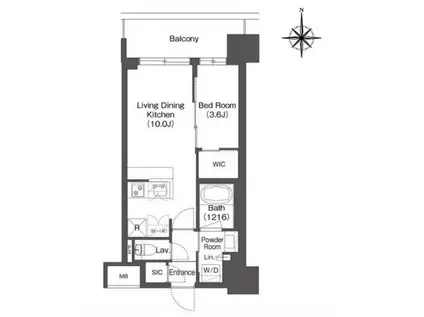 コンフォリア新大阪宮原Q(1LDK/12階)の間取り写真