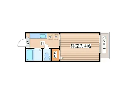 レストファミール(1K/1階)の間取り写真