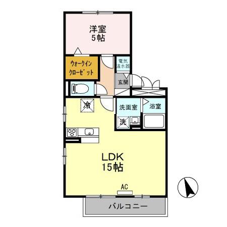 セジュールコスモス 307(1LDK/3階)の間取り写真