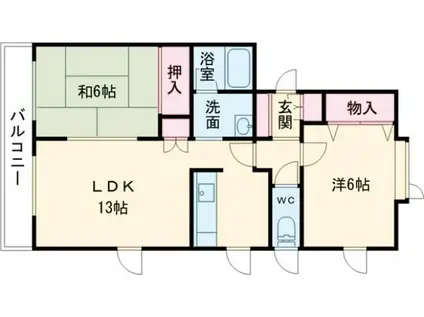 ムーンシャトー桜木(2LDK/1階)の間取り写真