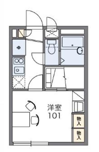 レオパレスMONTEMARE(1K/1階)の間取り写真