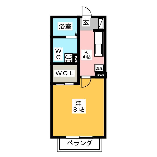 ヴィラーニ I(1K/2階)の間取り写真