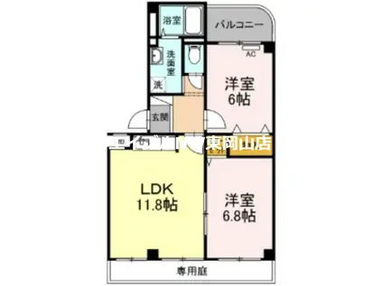 PLEIADES B棟(2LDK/1階)の間取り写真