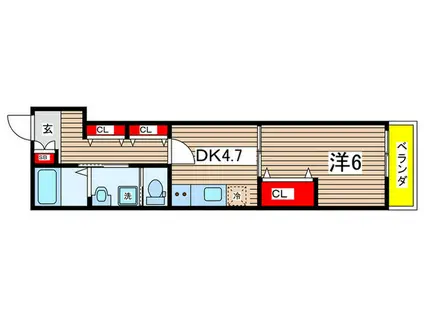 SOAR FIRST(1DK/2階)の間取り写真