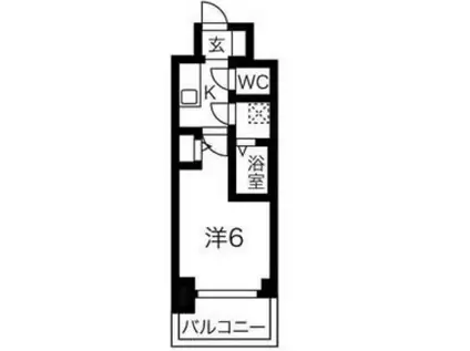 エスリードレジデンス大阪天王寺(1K/6階)の間取り写真