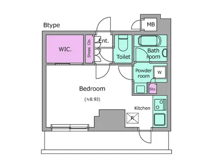 オルタナ銀座(ワンルーム/2階)の間取り写真