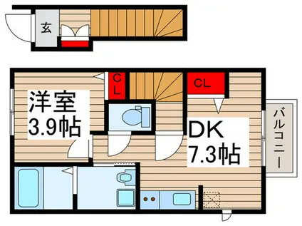 鶴瀬西2丁目ハイム(1DK/2階)の間取り写真