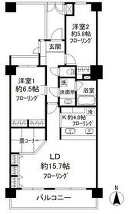 朝日八王子マンション 13階階 間取り