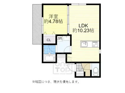 BLANCOSTA SOLE(1LDK/1階)の間取り写真