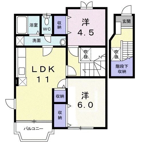 FAIN MOTION.II(2LDK/2階)の間取り写真