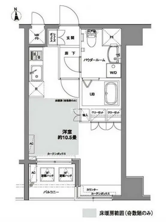 コンフォリア芝公園 2階階 間取り
