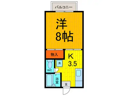 セグラ高島北(1DK/2階)の間取り写真