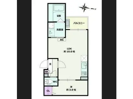 JACK MIYOSHI IV(1LDK/3階)の間取り写真