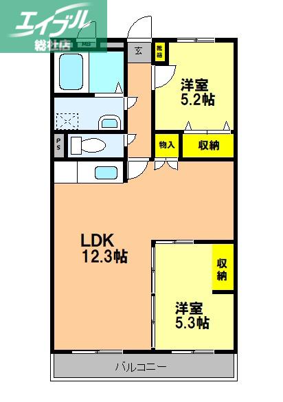 アンティム(3LDK/3階)の間取り写真