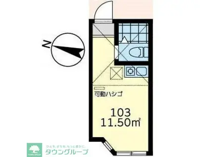 ユナイト鶴見カンパーニャ(ワンルーム/1階)の間取り写真