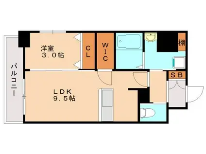 CITYCOURT折尾(1LDK/2階)の間取り写真