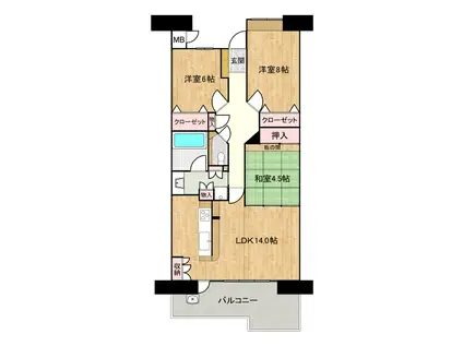 フローレンス宝町グランドアーク(3LDK/6階)の間取り写真