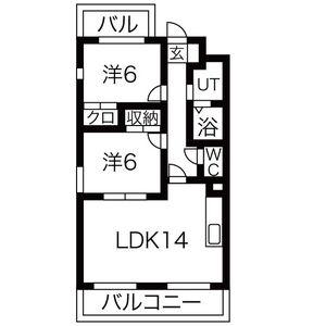 名鉄河和線 知多武豊駅 徒歩17分 3階建 築24年(2LDK/3階)の間取り写真