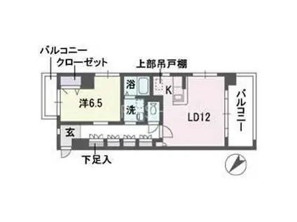 エンシェント山荘通(1LDK/2階)の間取り写真
