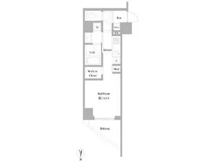 B CITY APARTMENT NAKANO イースト(ワンルーム/3階)の間取り写真