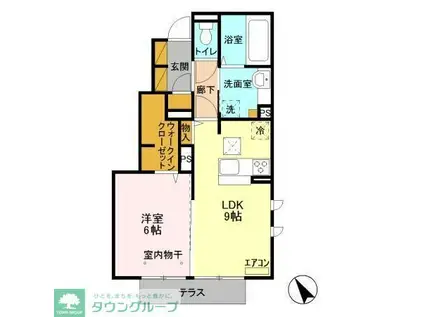 東武野田線 豊四季駅 徒歩22分 2階建 築10年(1LDK/1階)の間取り写真