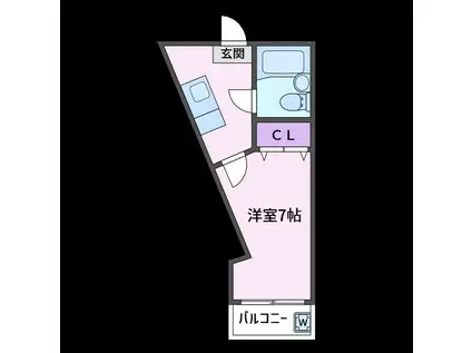 カオパレスNO7(1K/2階)の間取り写真