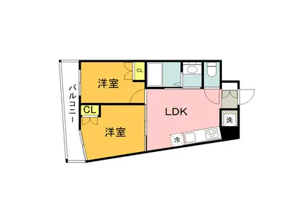 ORIENT BLD 103(2DK/11階)の間取り写真