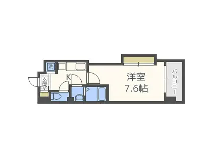 LUXE難波西II(1K/9階)の間取り写真