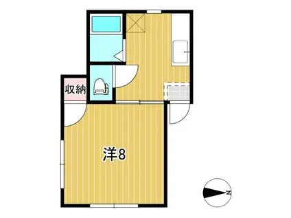コーポクボタ(1K/1階)の間取り写真