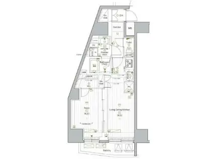 プレミアムキューブG後楽園(1LDK/6階)の間取り写真