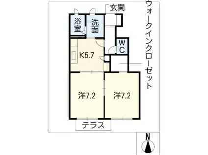 LOOPLE B(2K/1階)の間取り写真