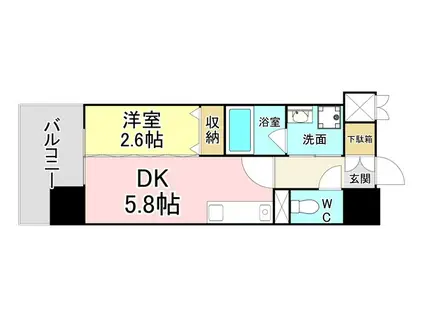 デザイナーズ ザ・レトロ(1DK/6階)の間取り写真