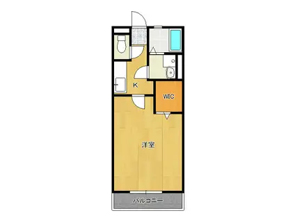 シャルム姫子 B(1K/2階)の間取り写真