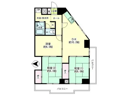 第98新井ビル(3DK/3階)の間取り写真