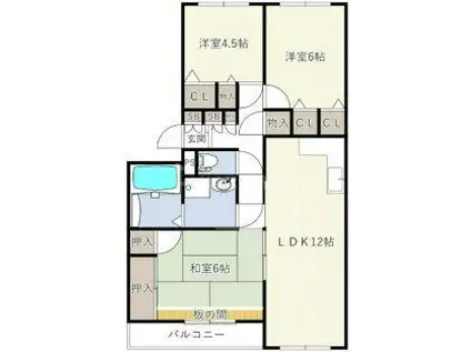 INOVE松戸六高台(3LDK/2階)の間取り写真